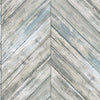 Roommates Herringbone Wood Boards Peel & Stick Blue Wallpaper