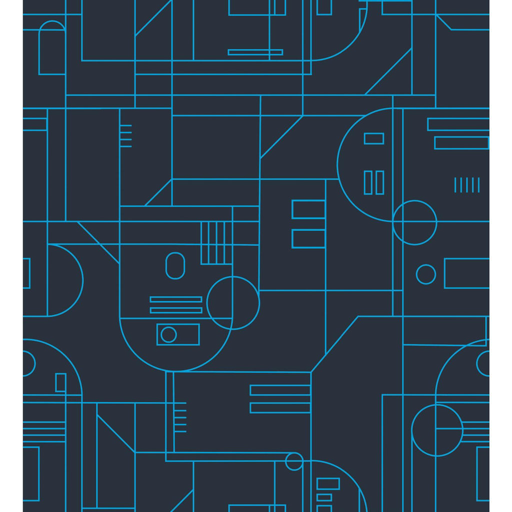 RoomMates Star Wars R2D2 Geometric Peel & Stick blue/navy Wallpaper