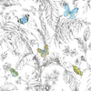 Roommates Butterfly Sketch Peel & Stick Yellow Wallpaper