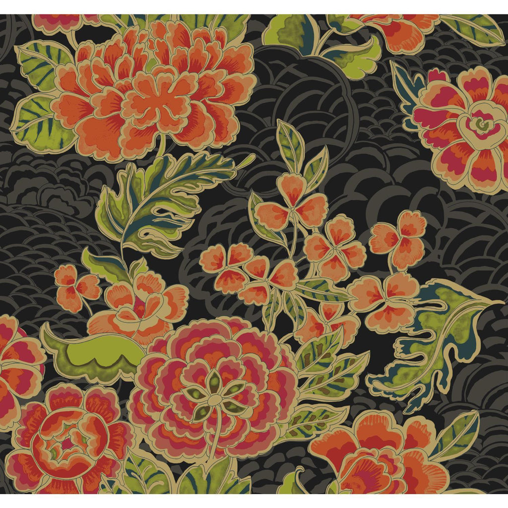 Waverly Zen Garden Peel & Stick black Wallpaper
