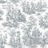 Waverly Country Life Toile Peel And Stick Gray Wallpaper