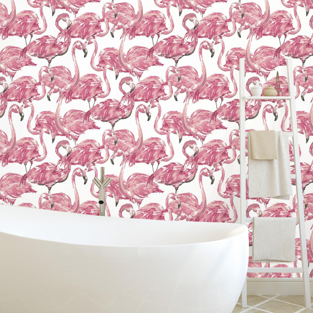 RoomMates Beach Social Peel & Stick pink/white Wallpaper