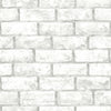 Roommates Brick Peel & Stick White Wallpaper