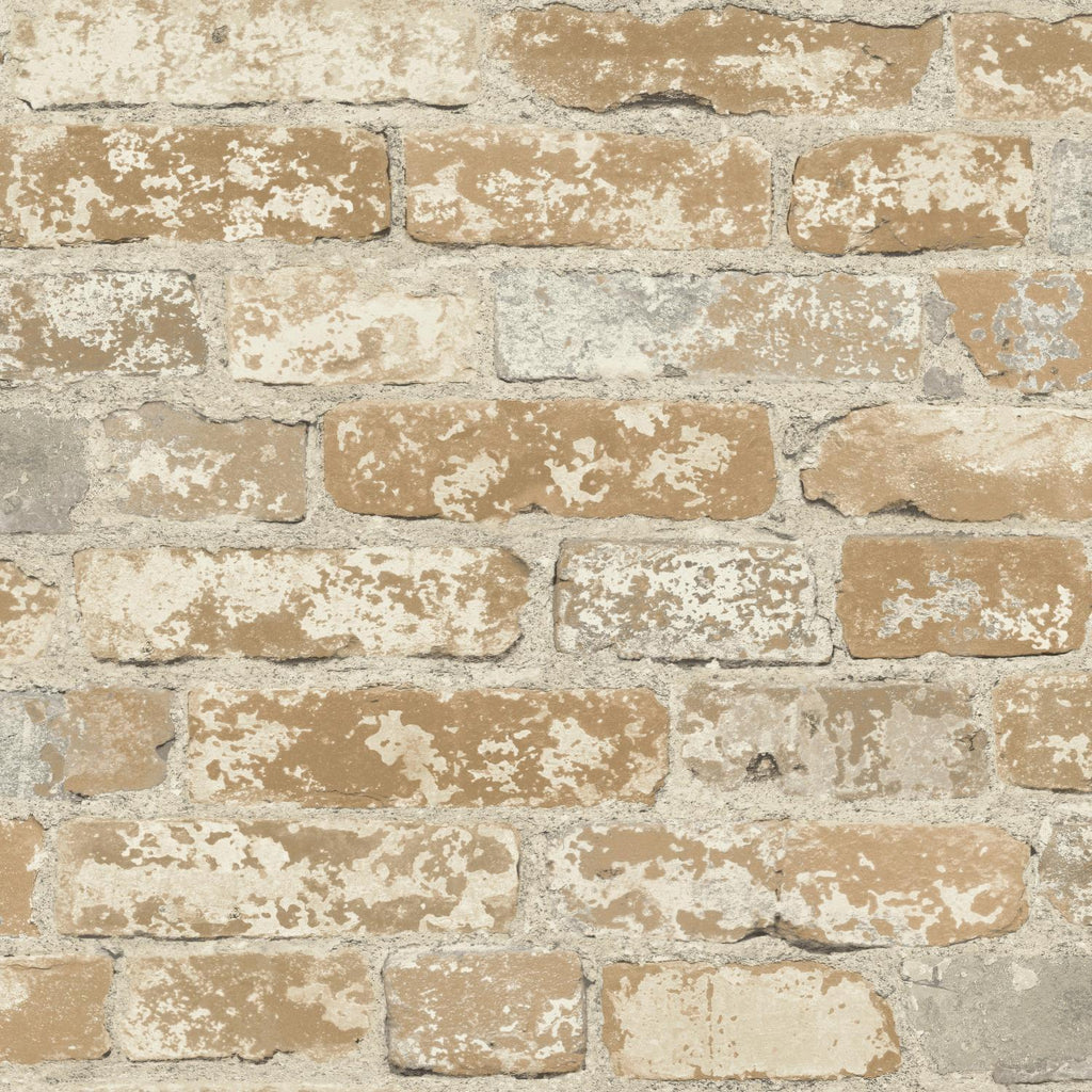 RoomMates Stuccoed Brick Peel & Stick brown Wallpaper