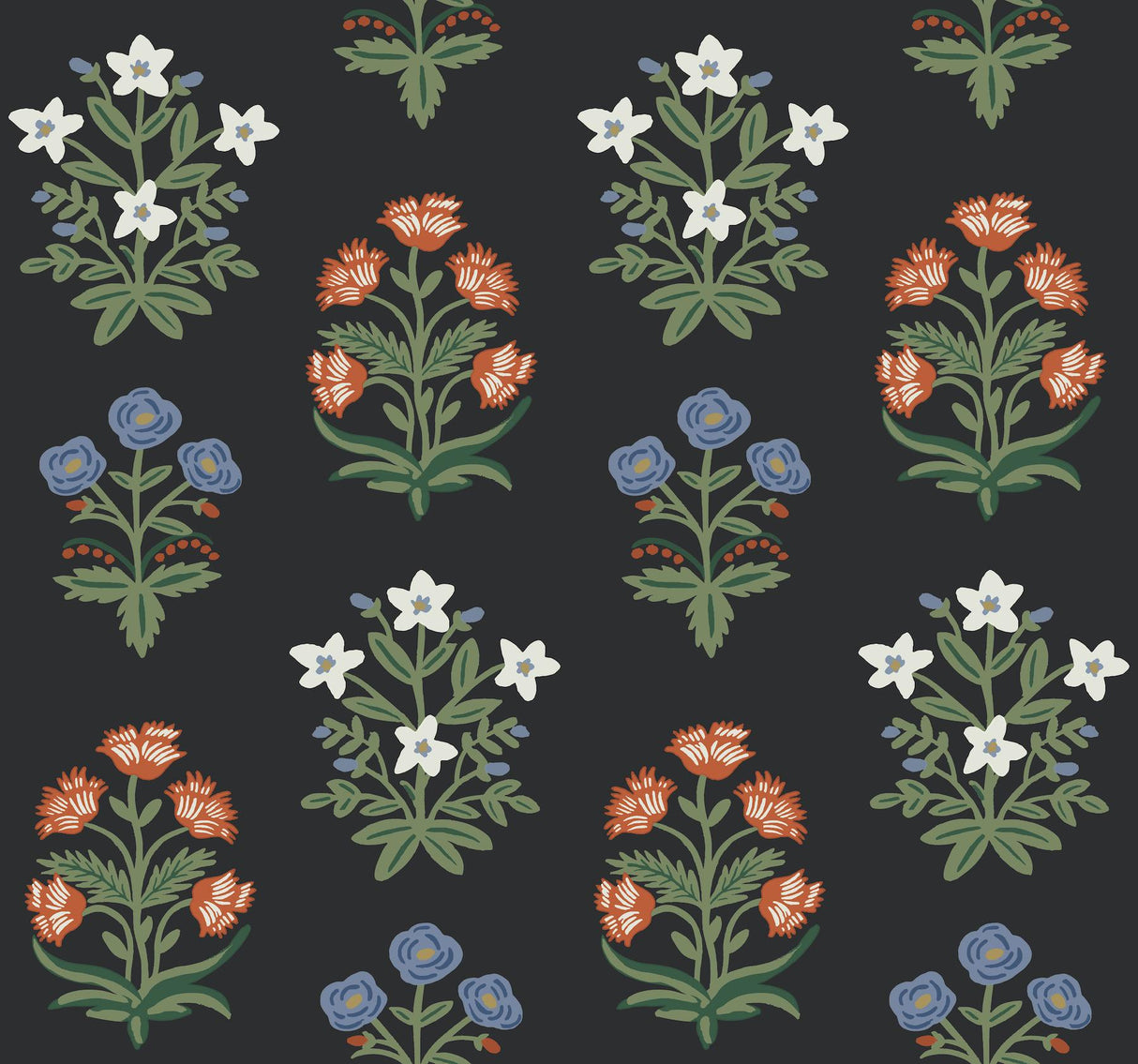 Rifle Paper Co. Mughal Rose Black/Pink Wallpaper