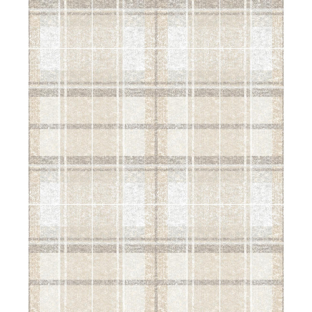 RoomMates Tweed Plaid Peel & Stick beige Wallpaper