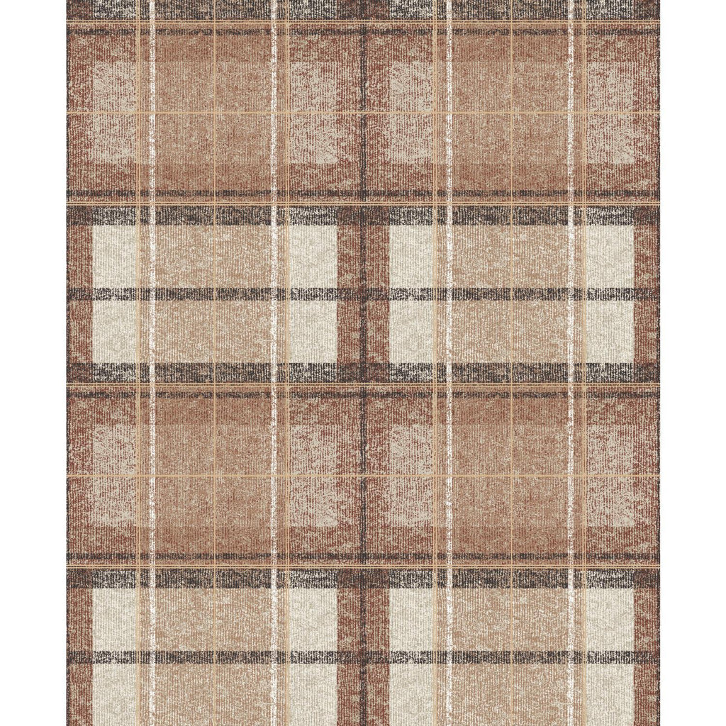 RoomMates Tweed Plaid Peel & Stick brown Wallpaper