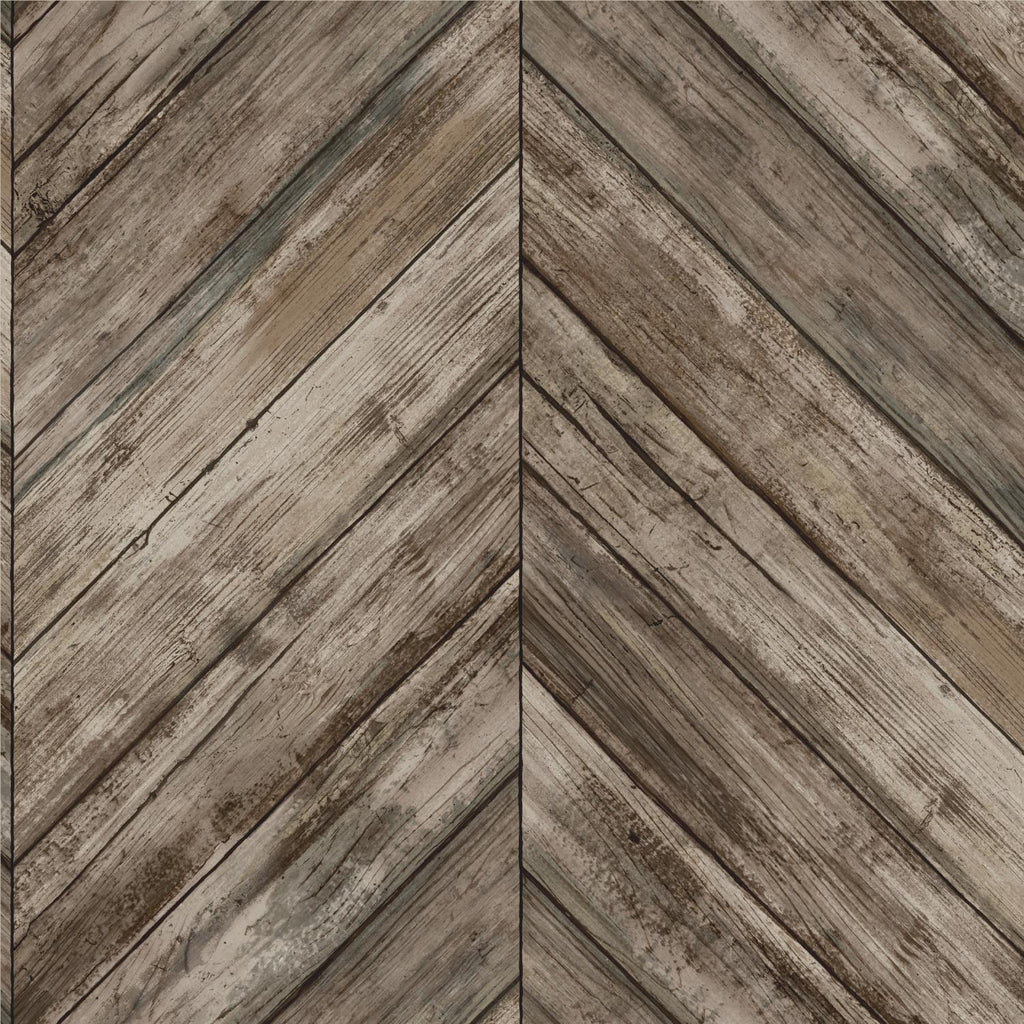 RoomMates Herringbone Wood Boards Peel & Stick brown Wallpaper