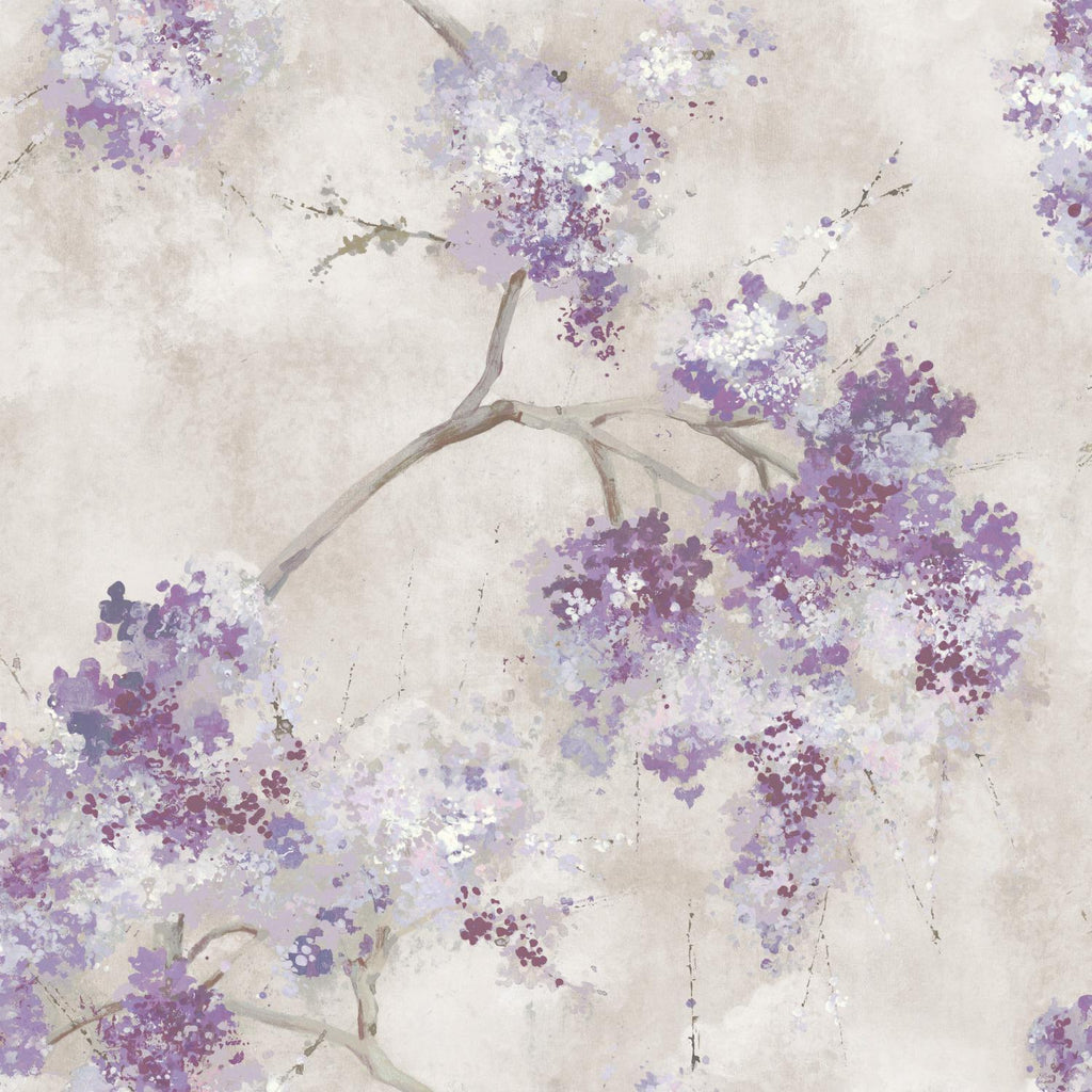 RoomMates Weeping Cherry Tree Blossom Peel & Stick purple Wallpaper