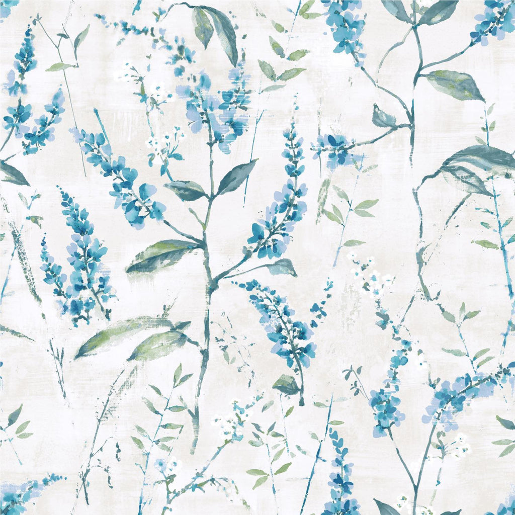 RoomMates Floral Sprig Peel & Stick blue Wallpaper