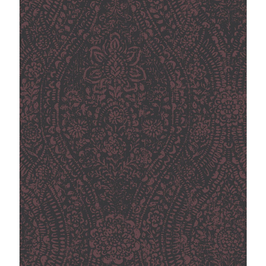 RoomMates Ornate Ogee Peel & Stick purple/black Wallpaper
