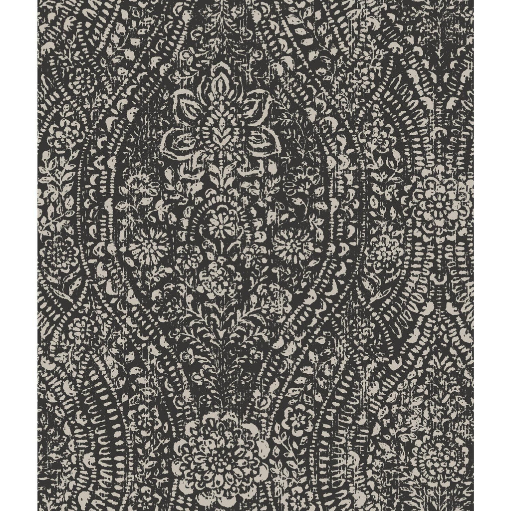 RoomMates Ornate Ogee Peel & Stick black Wallpaper