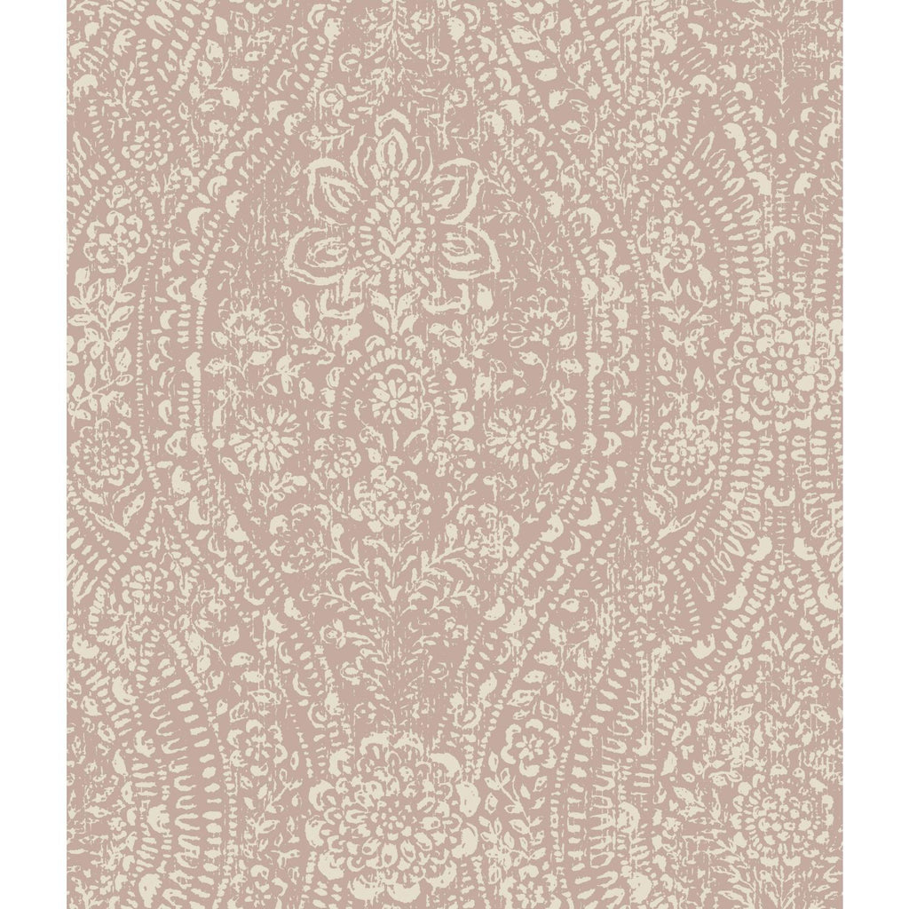RoomMates Ornate Ogee Peel & Stick pink/taupe Wallpaper