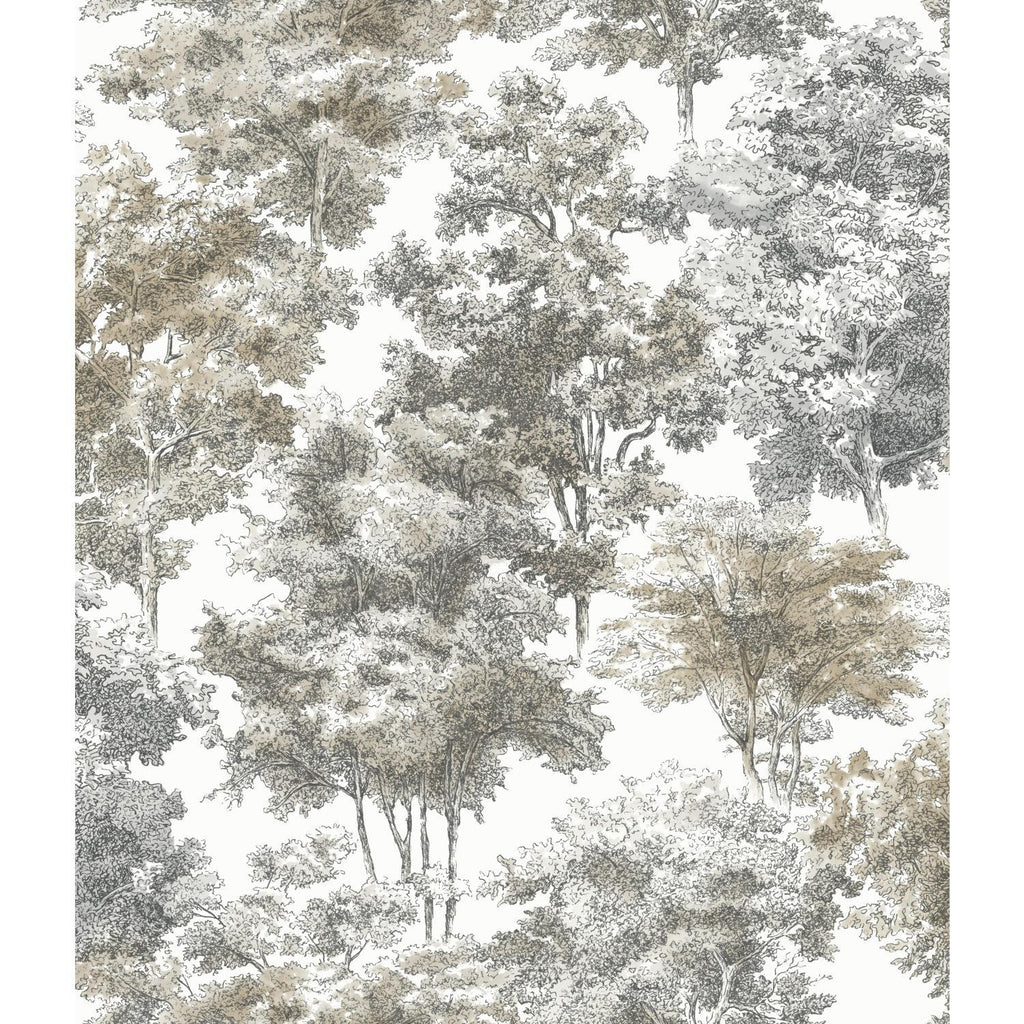 RoomMates Old World Trees Peel & Stick gray Wallpaper