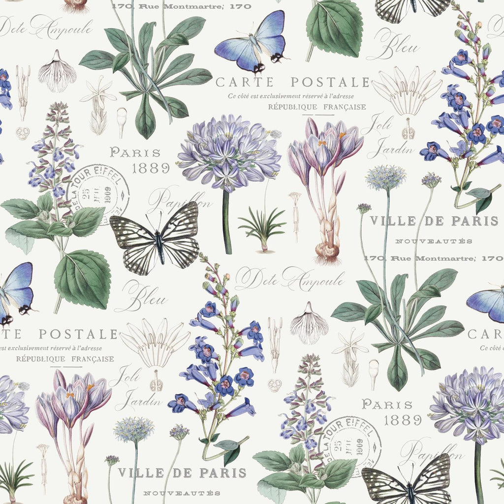 RoomMates Butterfly Botanical Peel & Stick purple/white Wallpaper