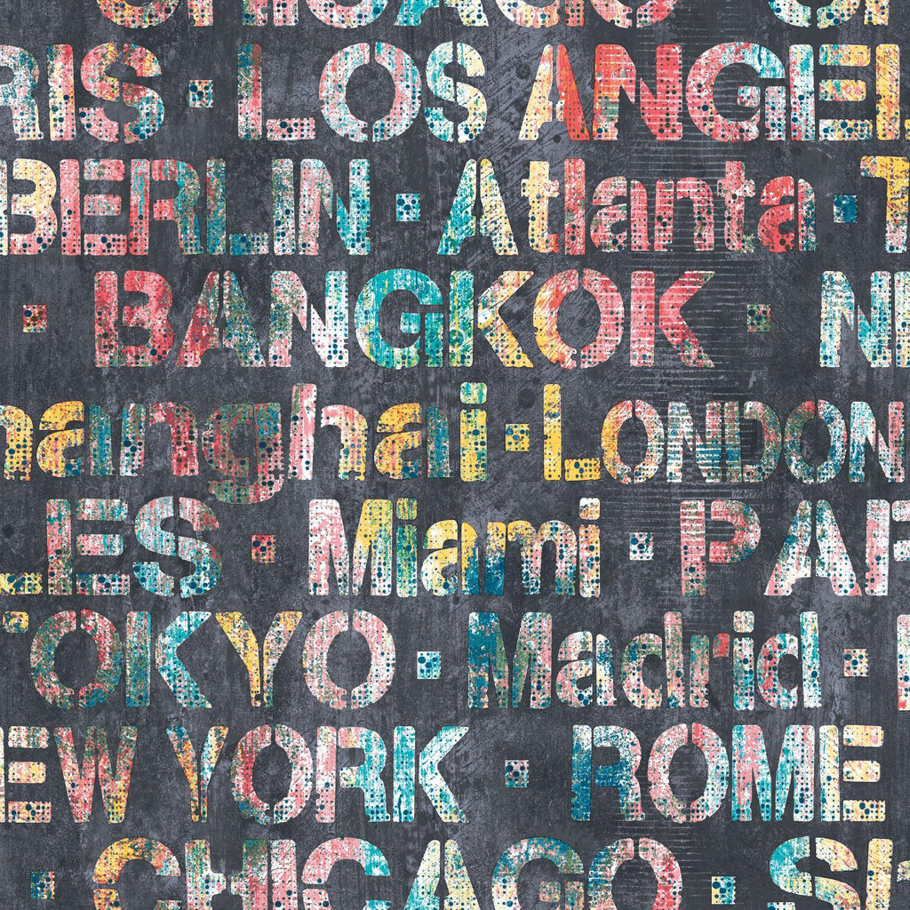 RoomMates Cities Of The World Peel & Stick pink Wallpaper