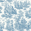 Waverly Country Life Toile Peel And Stick Blue Wallpaper
