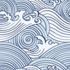 Roommates Asian Waves Peel & Stick Blue Wallpaper