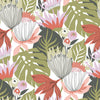 Roommates Retro Tropical Leaves Peel And Stick Green Wallpaper