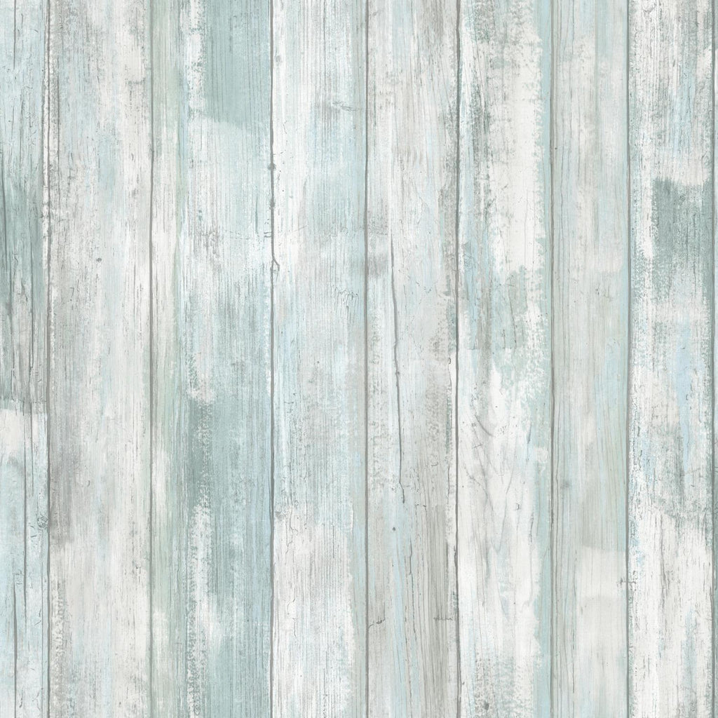 RoomMates Weathered Planks Peel & Stick blue/grey Wallpaper