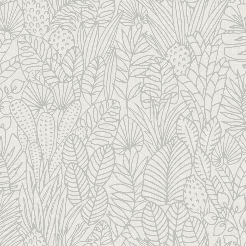 RoomMates Tropical Leaves Sketch Peel & Stick beige/grey Wallpaper