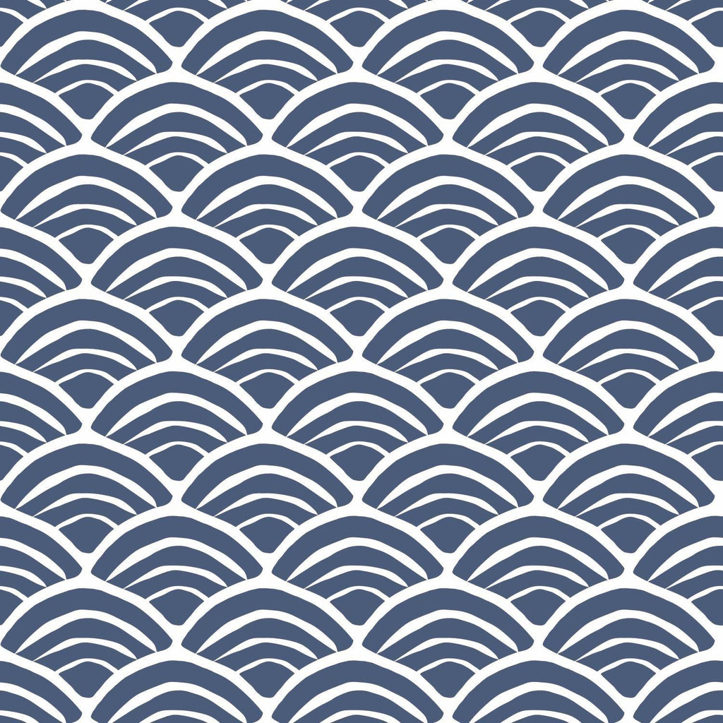 RoomMates Coastal Scallop Peel & Stick blue Wallpaper