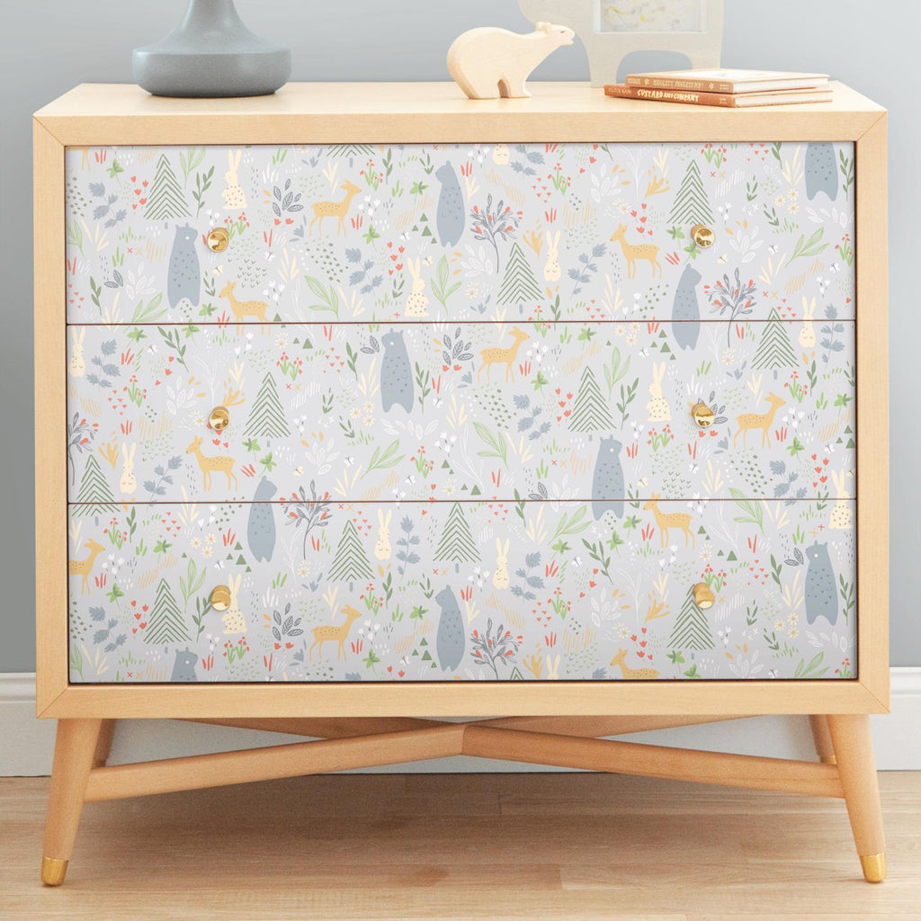 RoomMates Spring Forest Pals Peel & Stick grey/red Wallpaper