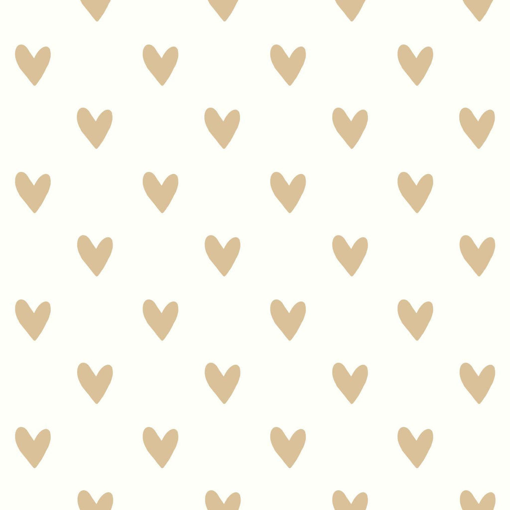 RoomMates Heart Spot Peel & Stick gold Wallpaper