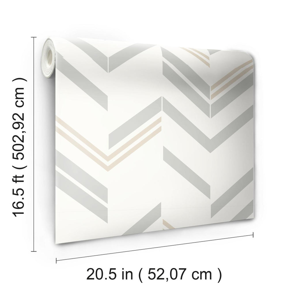 RoomMates Chevron Stripe Peel & Stick gray Wallpaper