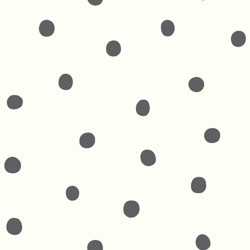 RoomMates Dots Black Peel & Stick black Wallpaper