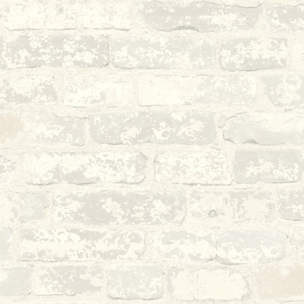RoomMates Stuccoed Brick Peel & Stick white Wallpaper