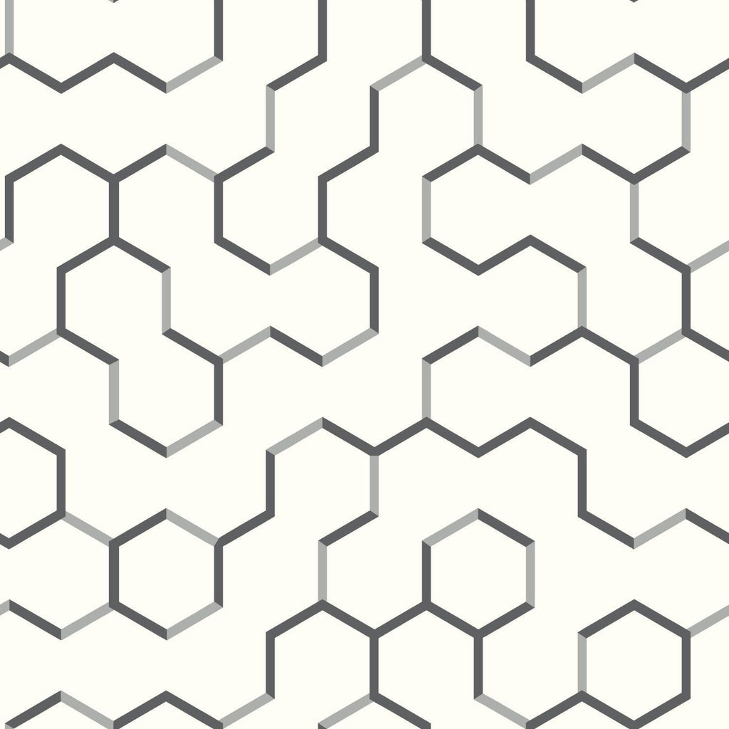 RoomMates Open Geometric Peel & Stick black Wallpaper