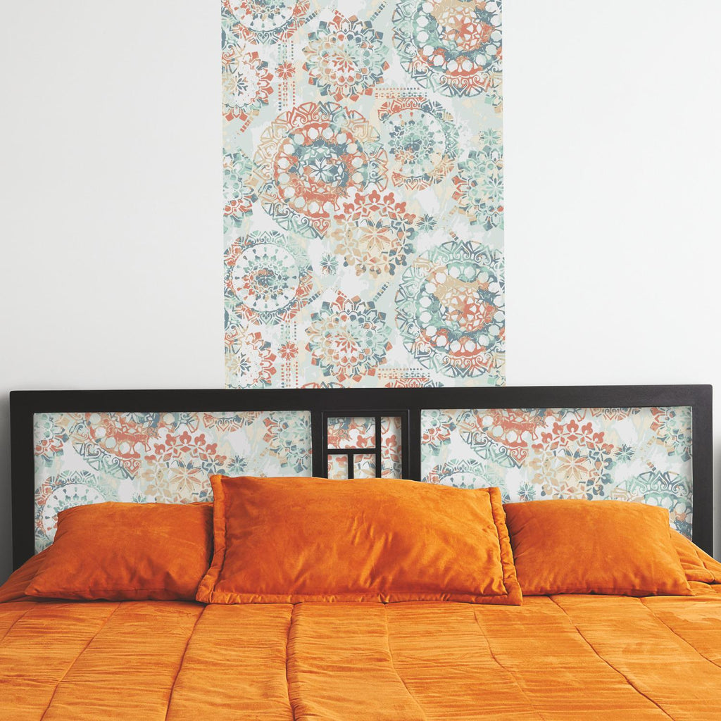 RoomMates Bohemian Peel & Stick orange/blue Wallpaper