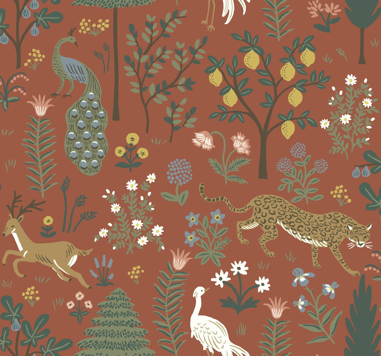 Rifle Paper Co. Menagerie Brown Wallpaper