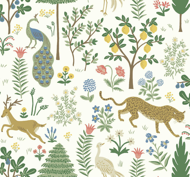 Rifle Paper Co. Menagerie White Wallpaper