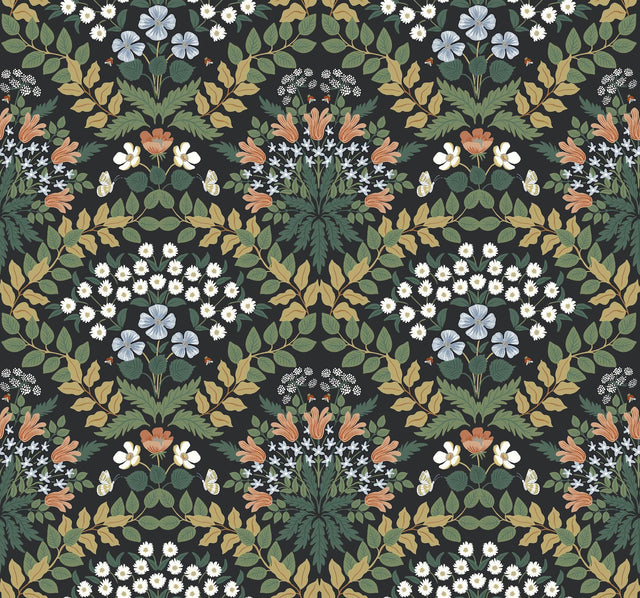 Rifle Paper Co. Bramble Black Wallpaper