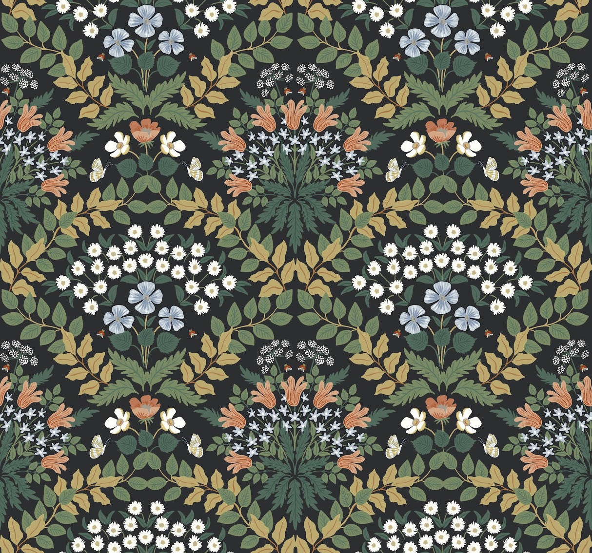 Rifle Paper Co. Bramble Black/Green Wallpaper