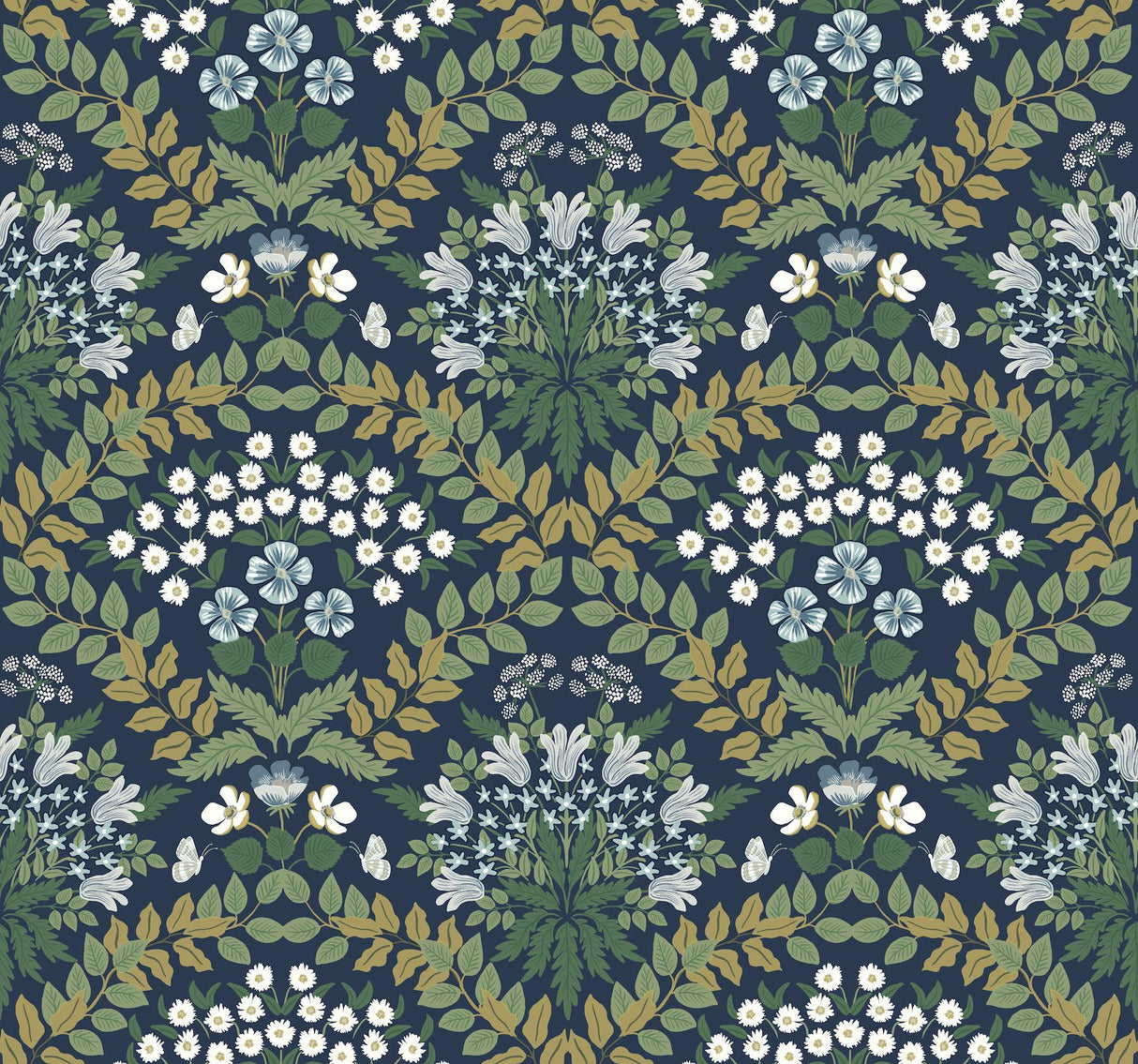 Rifle Paper Co. Bramble Navy Blue Wallpaper