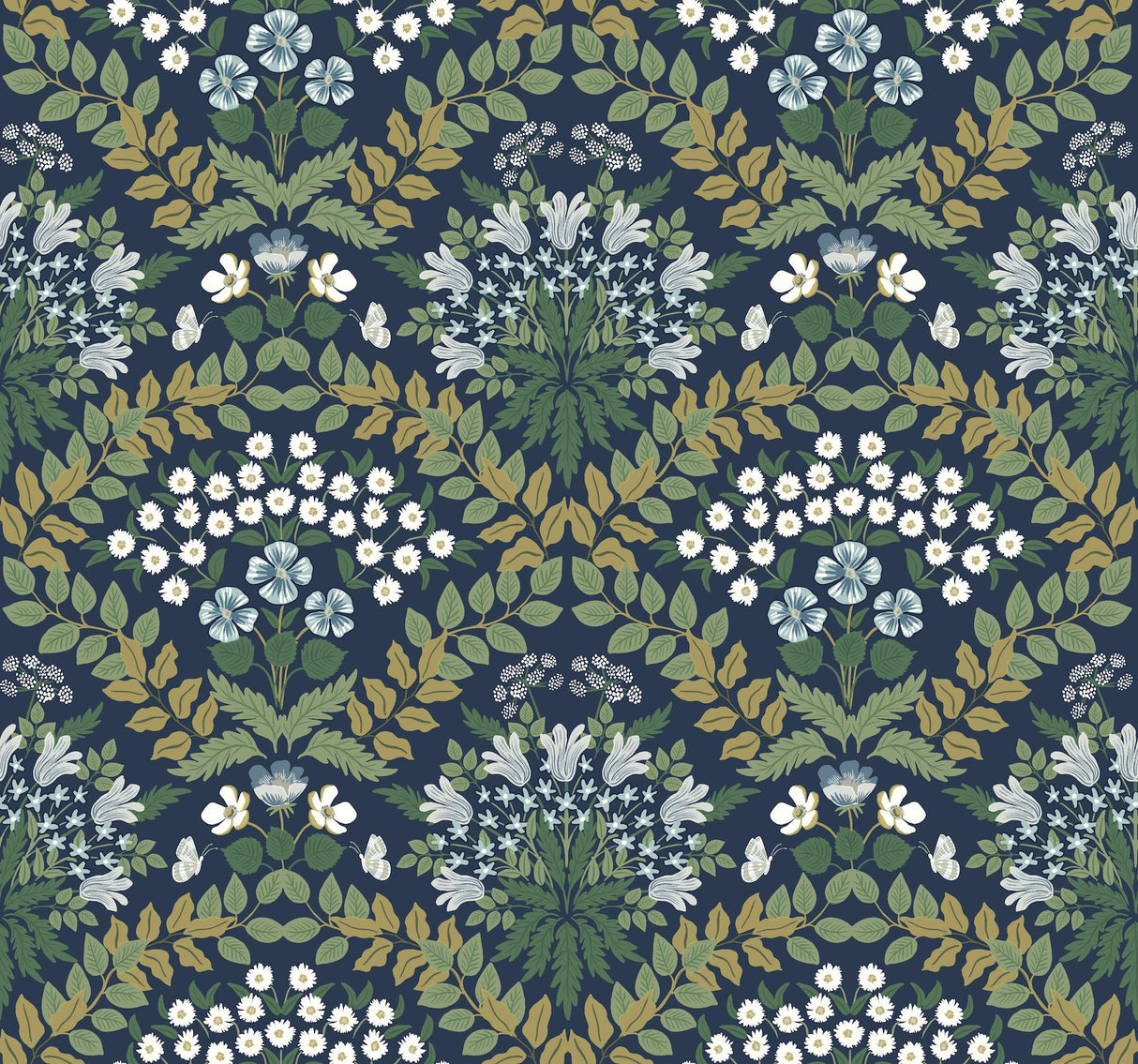 Rifle Paper Co. Bramble Navy Blue/Green Wallpaper