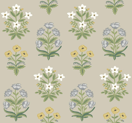 Rifle Paper Co. Mughal Rose Beige/Purple Wallpaper