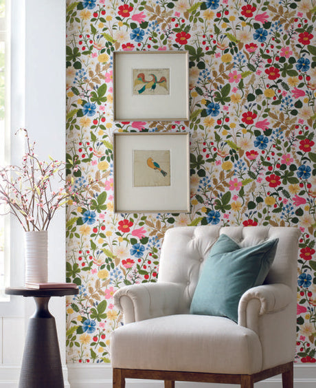 Rifle Paper Co. Strawberry Fields White/Red Wallpaper