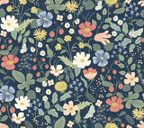 Rifle Paper Co. Strawberry Fields Blue/Pink Wallpaper