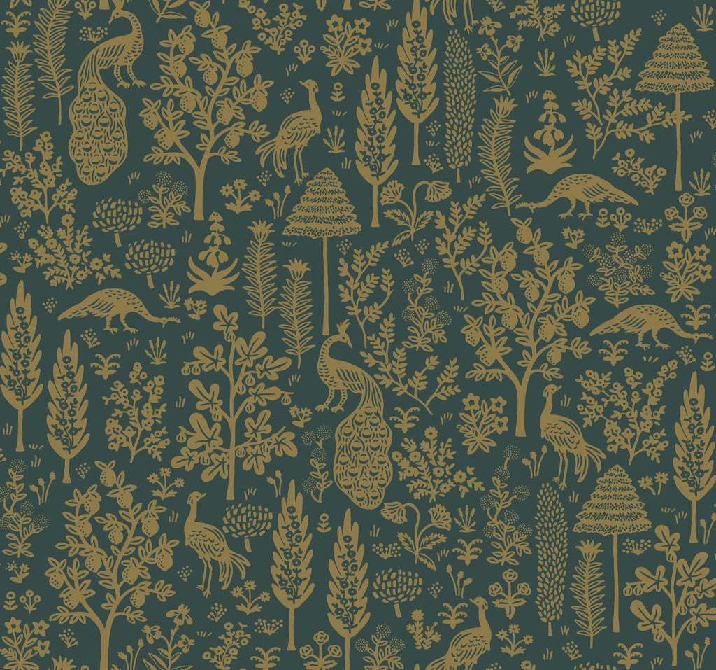 Rifle Paper Co. Menagerie Toile Brown Wallpaper