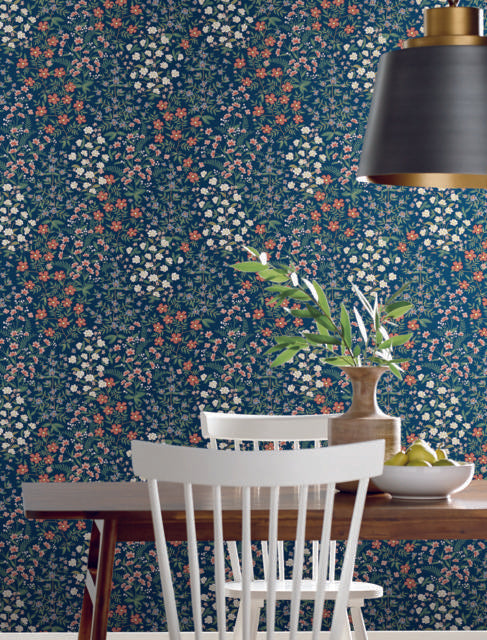 Rifle Paper Co. Wildwood Garden Blue/Red Wallpaper