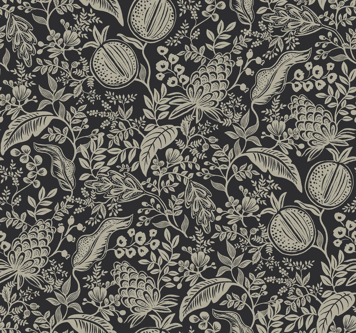 Rifle Paper Co. Pomegranate Black Wallpaper