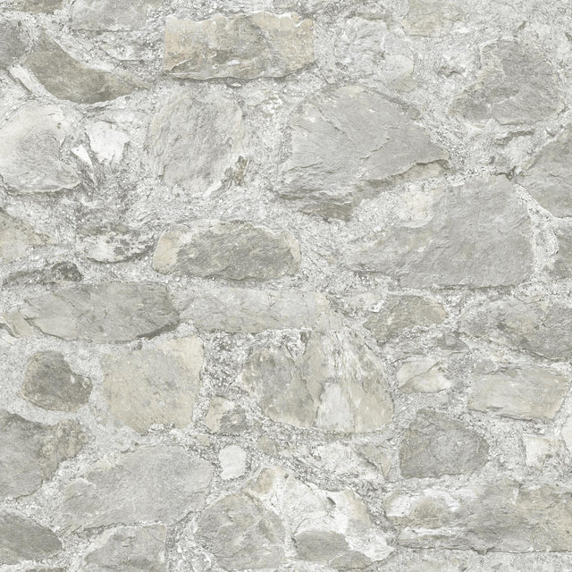 York Field Stone Gray Wallpaper