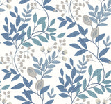 York Eden Retreat White/Blue Wallpaper
