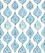 York Marketplace Motif White/Blue Wallpaper