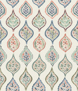 York Marketplace Motif Off White/Green/Pink Wallpaper