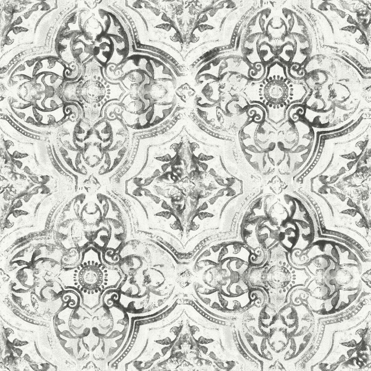 York Quartet White/Black Wallpaper